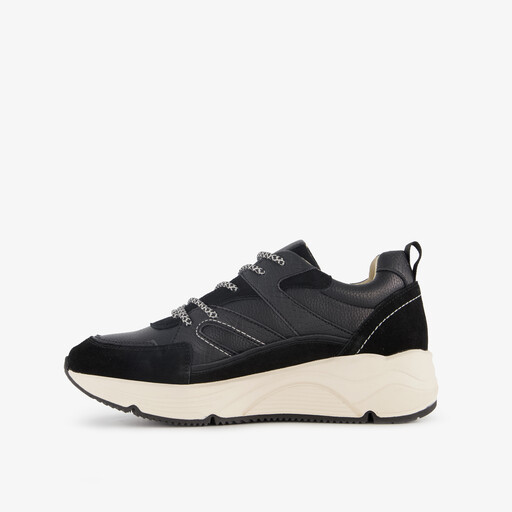 Leren dames sneakers zwart