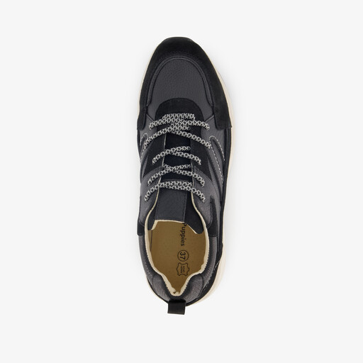 Leren dames sneakers zwart