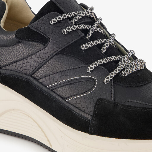 Leren dames sneakers zwart