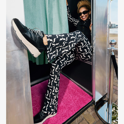 Leren dames sneakers zwart