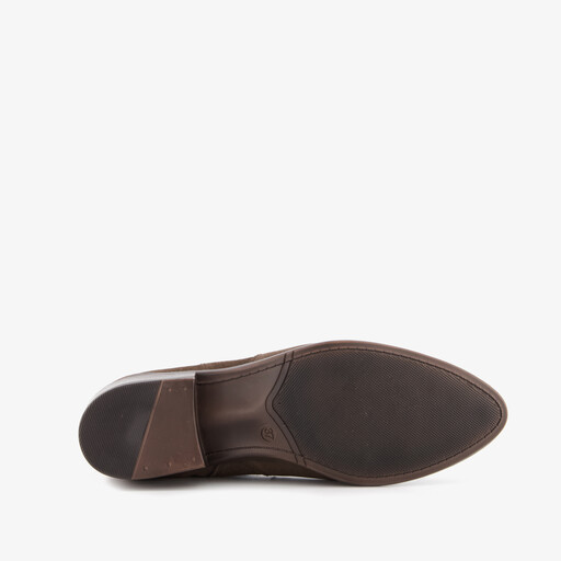 Suede dames Chelsea laarsjes met hak bruin