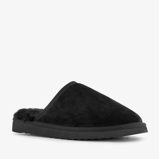 Suede heren pantoffels zwart