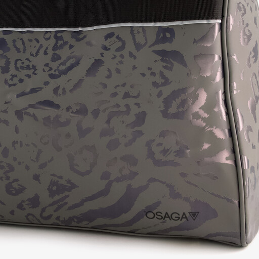 Sporttas met panterprint 26 liter zwart