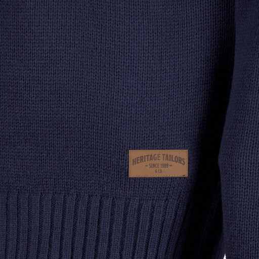 Gebreide heren coltrui blauw