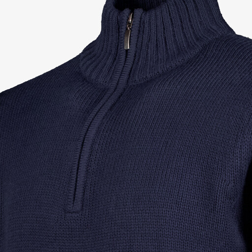 Gebreide heren coltrui blauw