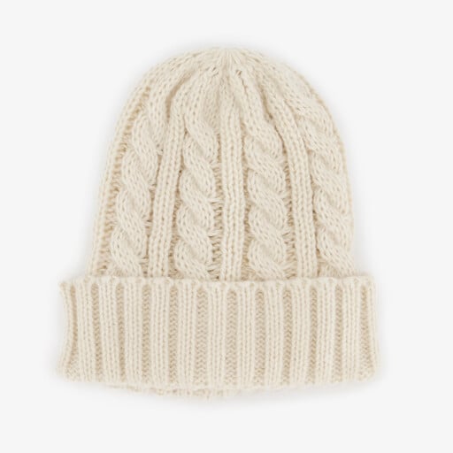 Gebreide muts dames wit