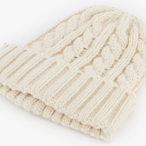 Gebreide muts dames wit