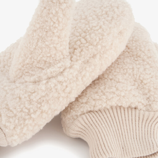 Dames teddy wanten beige