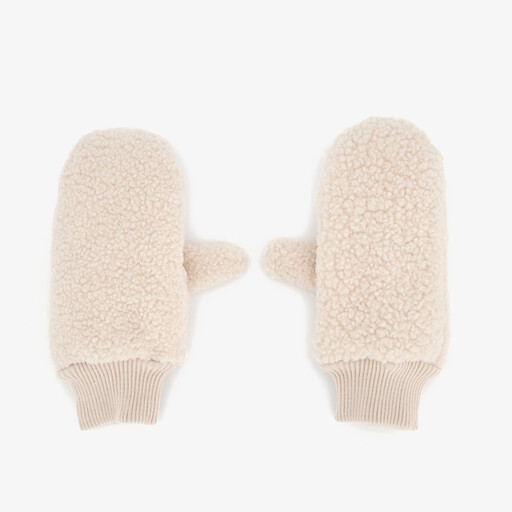 Dames teddy wanten beige