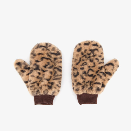 Meisjes wanten met luipaardprint