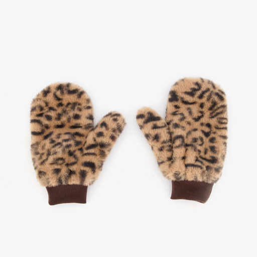 Meisjes wanten met luipaardprint