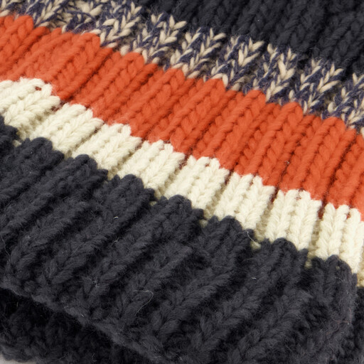 Gebreide jongens colsjaal blauw rood