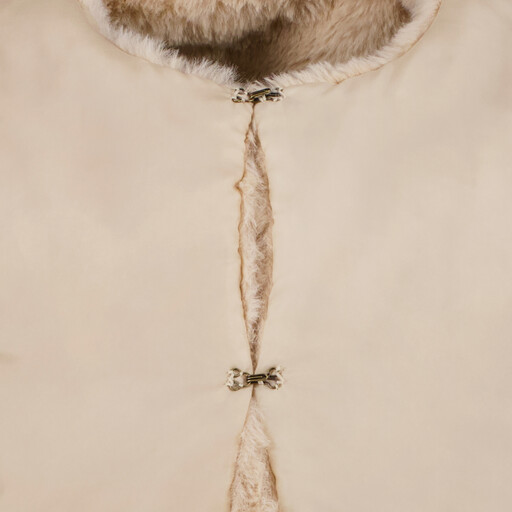 Meisjes gilet van imitatiebont beige