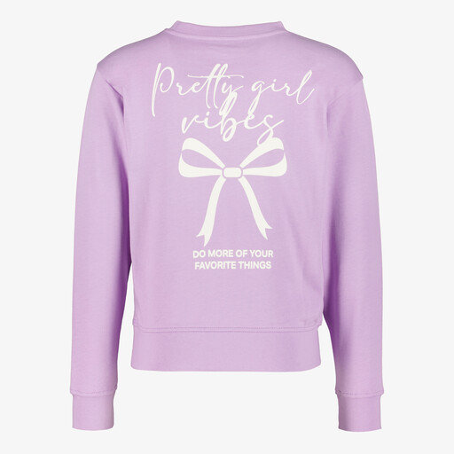 Meisjes sweater met backprint lila