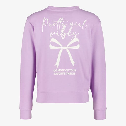 Meisjes sweater met backprint lila