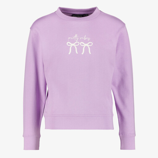 Meisjes sweater met backprint lila