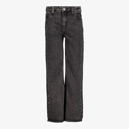 Meisjes jeans met strikje donkergrijs