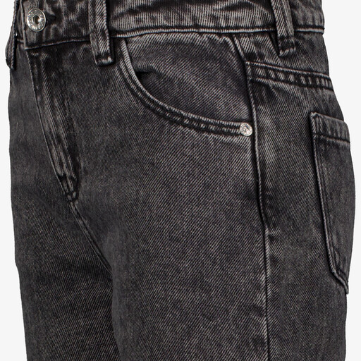 Meisjes jeans met strikje donkergrijs