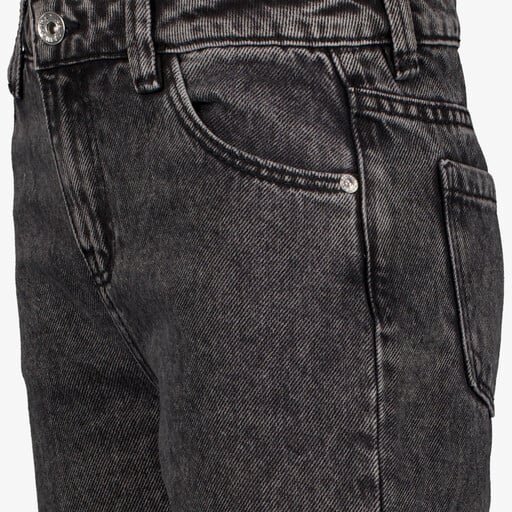 Meisjes jeans met strikje donkergrijs