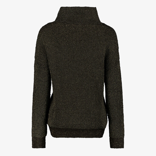 Dames trui met rits en gouden details zwart