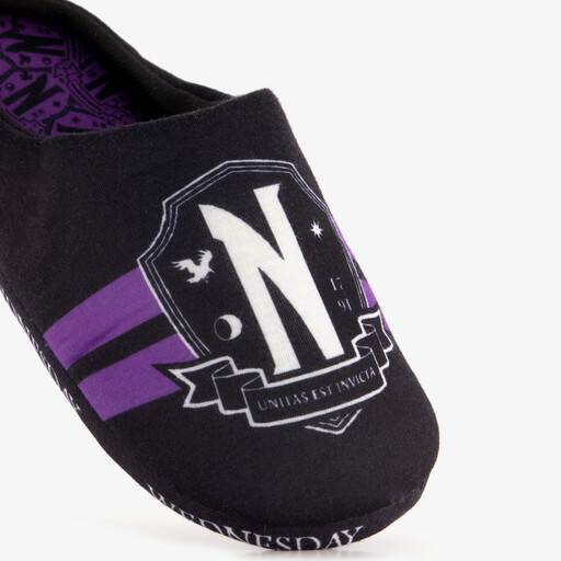 Meisjes pantoffels zwart paars