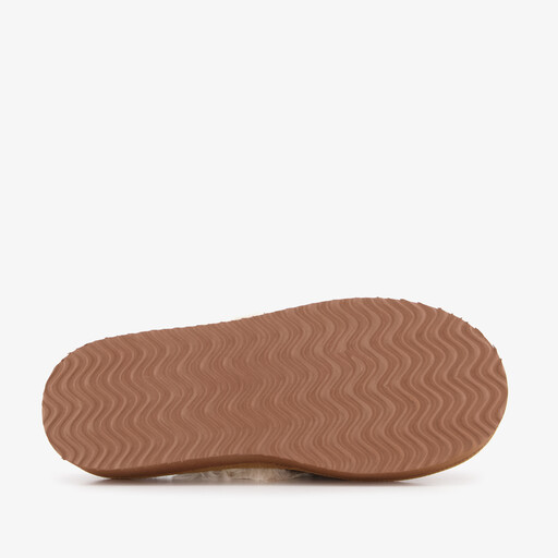 Gevoerde dames pantoffels imitatiebont bruin