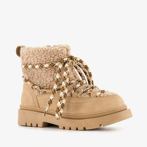 Meisjes teddy boots beige