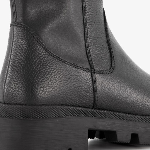 Leren meisjes laarzen hoog zwart