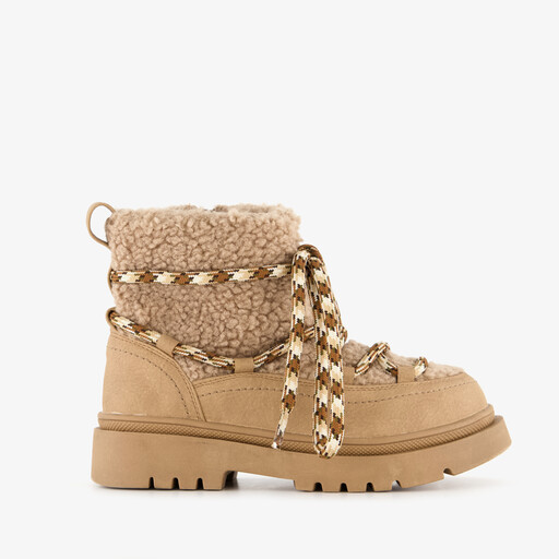 Meisjes teddy boots beige