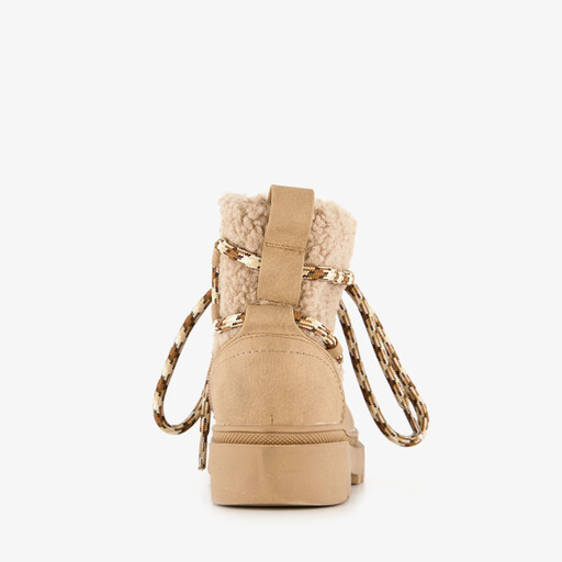 Meisjes teddy boots beige