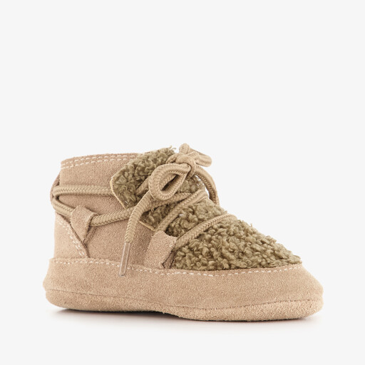 Babyschoenen met veters beige