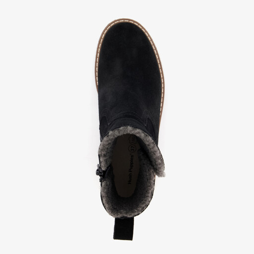 Gevoerde suede dames boots zwart