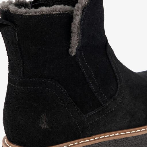 Gevoerde suede dames boots zwart
