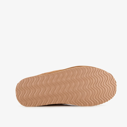 Leren heren pantoffels gevoerd cognac