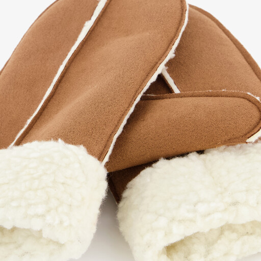 Gewatteerde dames handschoenen bruin