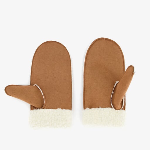 Gewatteerde dames handschoenen bruin