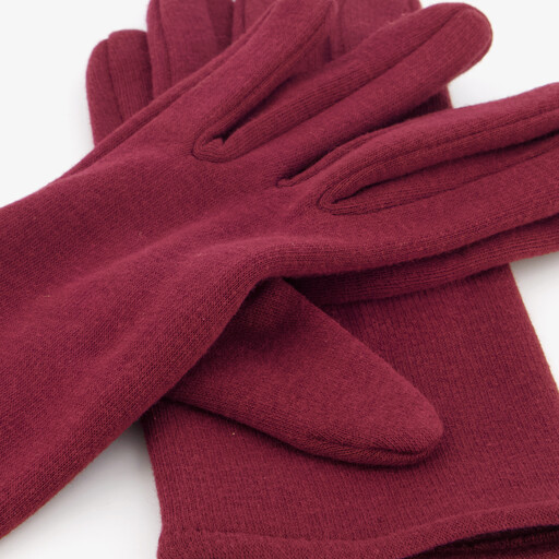 Fleece dames handschoenen bordeauxrood