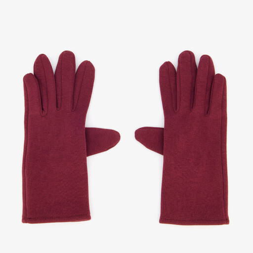 Fleece dames handschoenen bordeauxrood