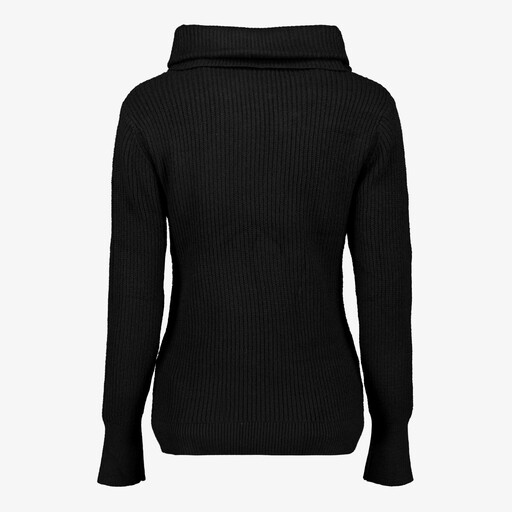 Geribde dames coltrui zwart