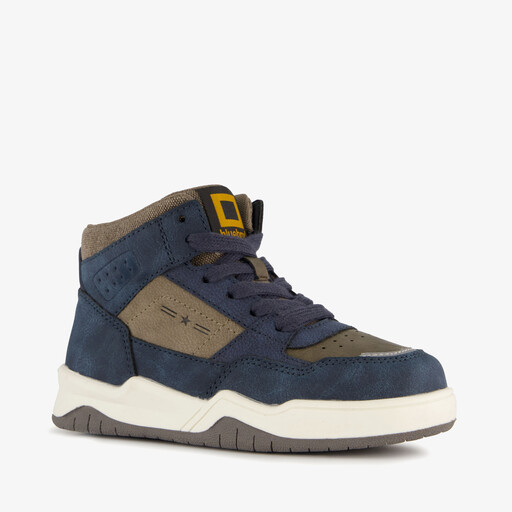 Hoge jongens sneakers blauw grijs
