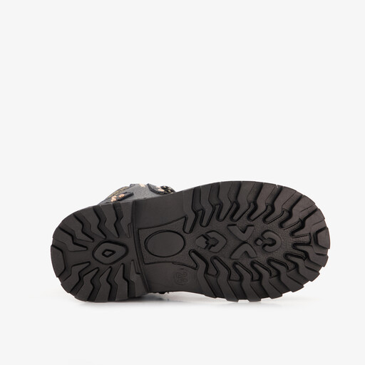 Meisjes veterboots zwart met gouden details