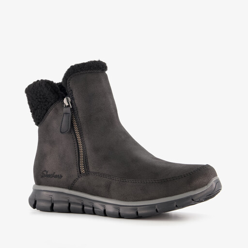 Synergy - Collab gevoerde dames enkellaarsjes zwart