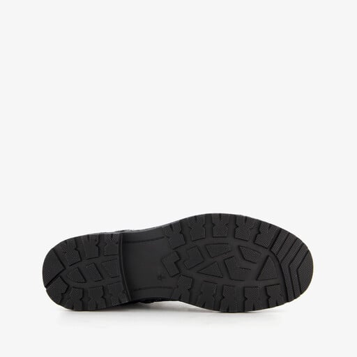 Dames veterboots met gebreid detail zwart