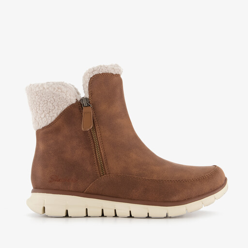 Synergy - Collab gevoerde dames enkellaarsjes bruin