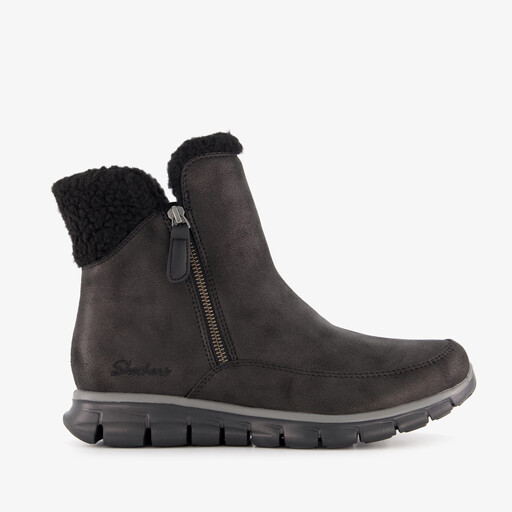 Synergy - Collab gevoerde dames enkellaarsjes zwart