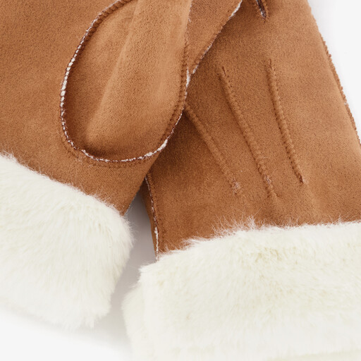 Gevoerde dames handschoenen beige