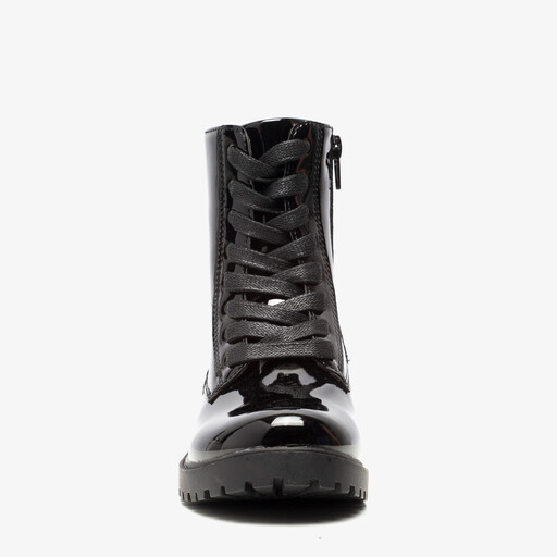 Meisjes lak veterboots zwart