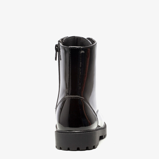 Meisjes lak veterboots zwart