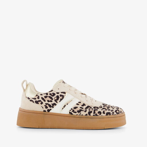 Dames sneakers panterprint bruin