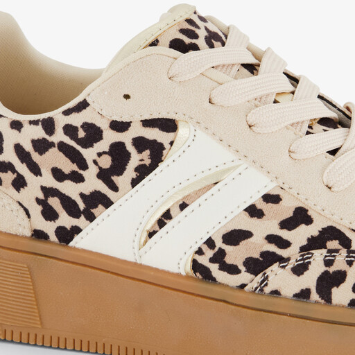 Dames sneakers panterprint bruin